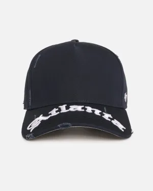 47 Brand Atlanta Braves 'Destruct Gothic Visor' 47 Offside Strapback Natural/Navy