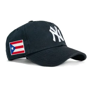 47 Brand New York Yankees Heritage Puerto Rico Flag Patch Cleanup Adjustable Game Hat - Navy