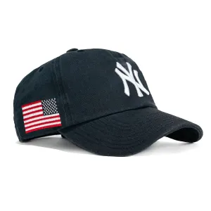 47 Brand New York Yankees Heritage United States Flag Patch Cleanup Adjustable Hat - Navy