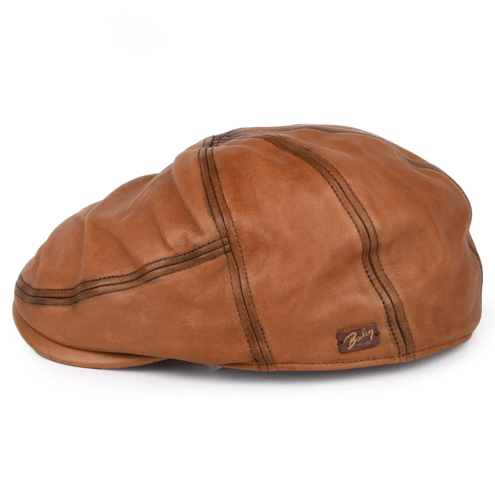 Bailey Hats Glasby Leather Flat Cap - Brown
