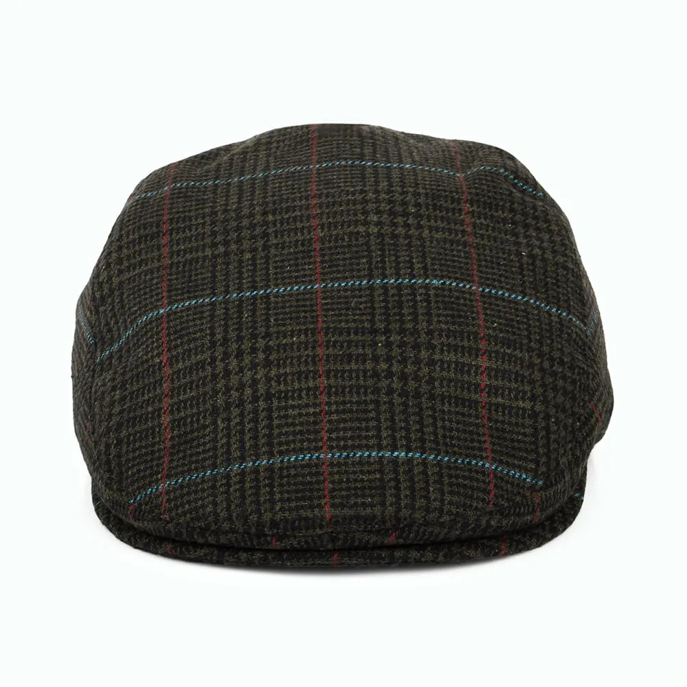 Barbour Hats Cheviot Windowpane Flat Cap With Earflaps - Dark Green