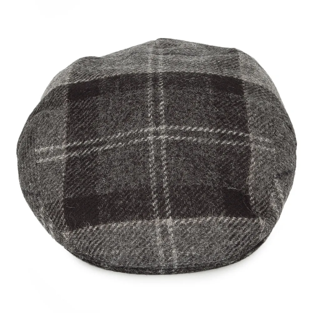 Barbour Hats Moons Tweed Wool Flat Cap - Black-Grey