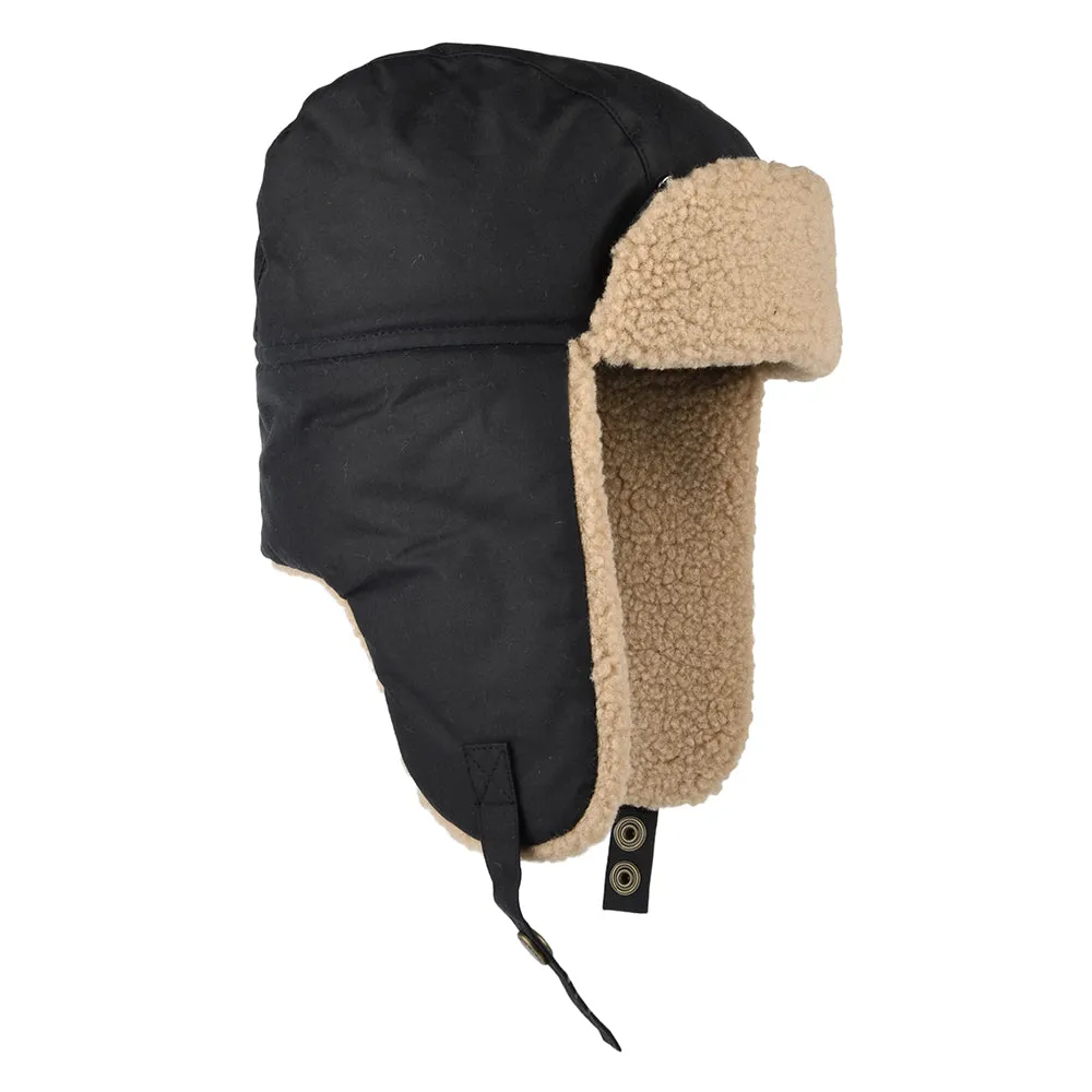 Barbour Hats Morar Waxed Cotton Trapper Hat - Navy Blue