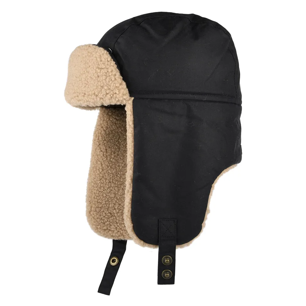 Barbour Hats Morar Waxed Cotton Trapper Hat - Navy Blue