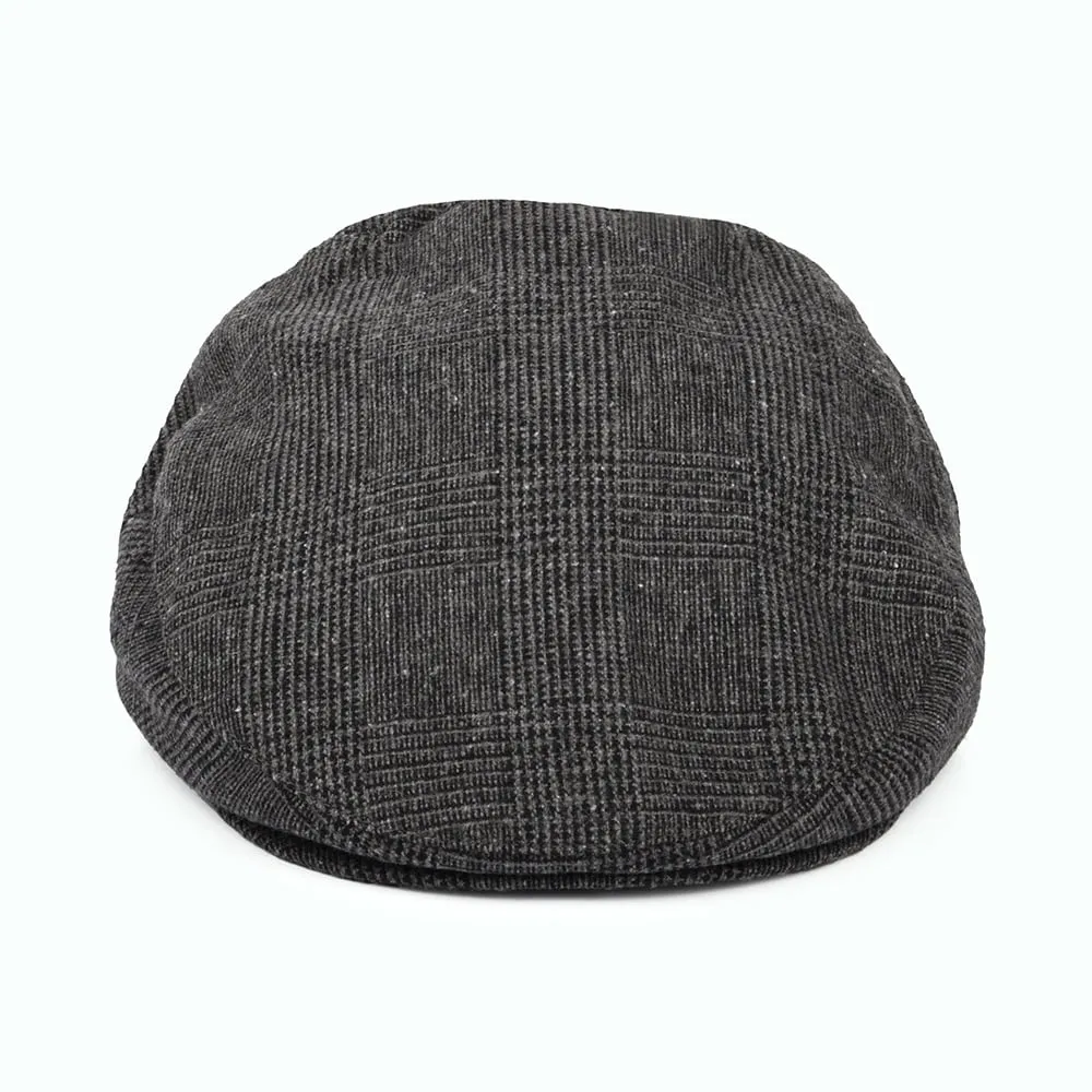 Barbour Hats Wilkin Prince of Wales Check Flat Cap - Charcoal