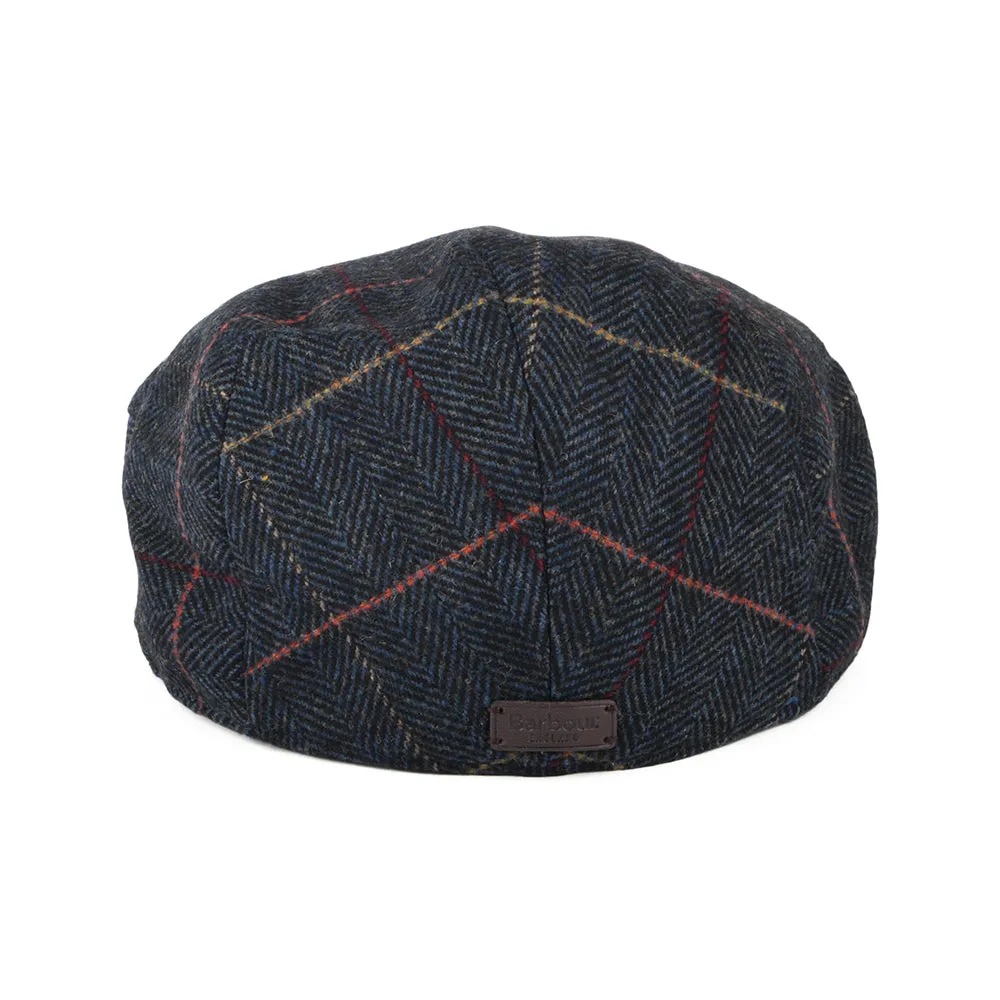 Barbour Hats Wilkin Windowpane Herringbone Flat Cap - Navy Blue