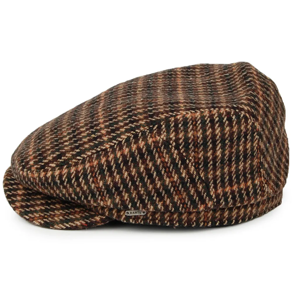 Barts Hats Ixia Houndstooth Flat Cap - Brown Multi