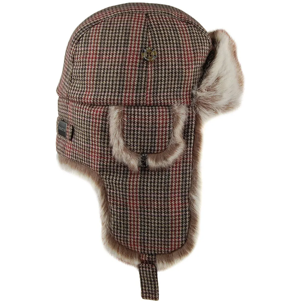 Barts Hats Kamikaze Houndstooth Trapper Hat - Brown