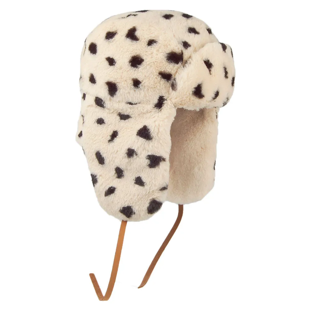Barts Hats Lucerne Bomber Faux Fur Dalmatian Trapper Hat - Cream-Black