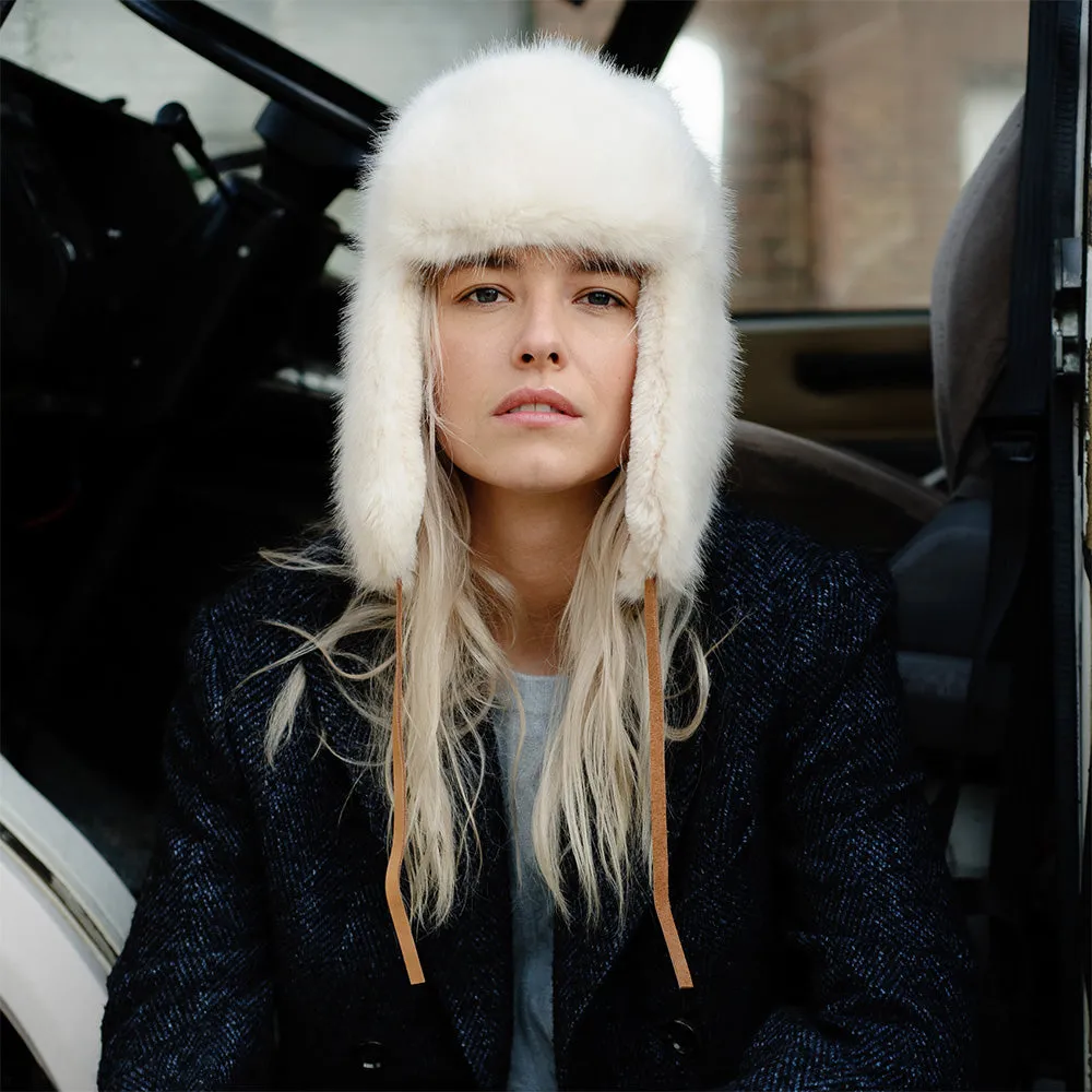 Barts Hats Lucerne Bomber Faux Fur Trapper Hat - White