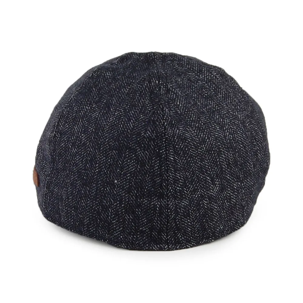 Barts Hats Mr. Mitchell Duckbill Flat Cap With Brown Tab - Navy Blue