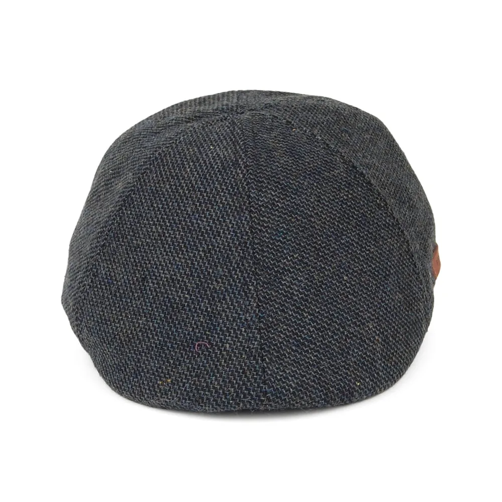 Barts Hats Mr. Mitchell Duckbill Flat Cap With Brown Tab - Navy Blue