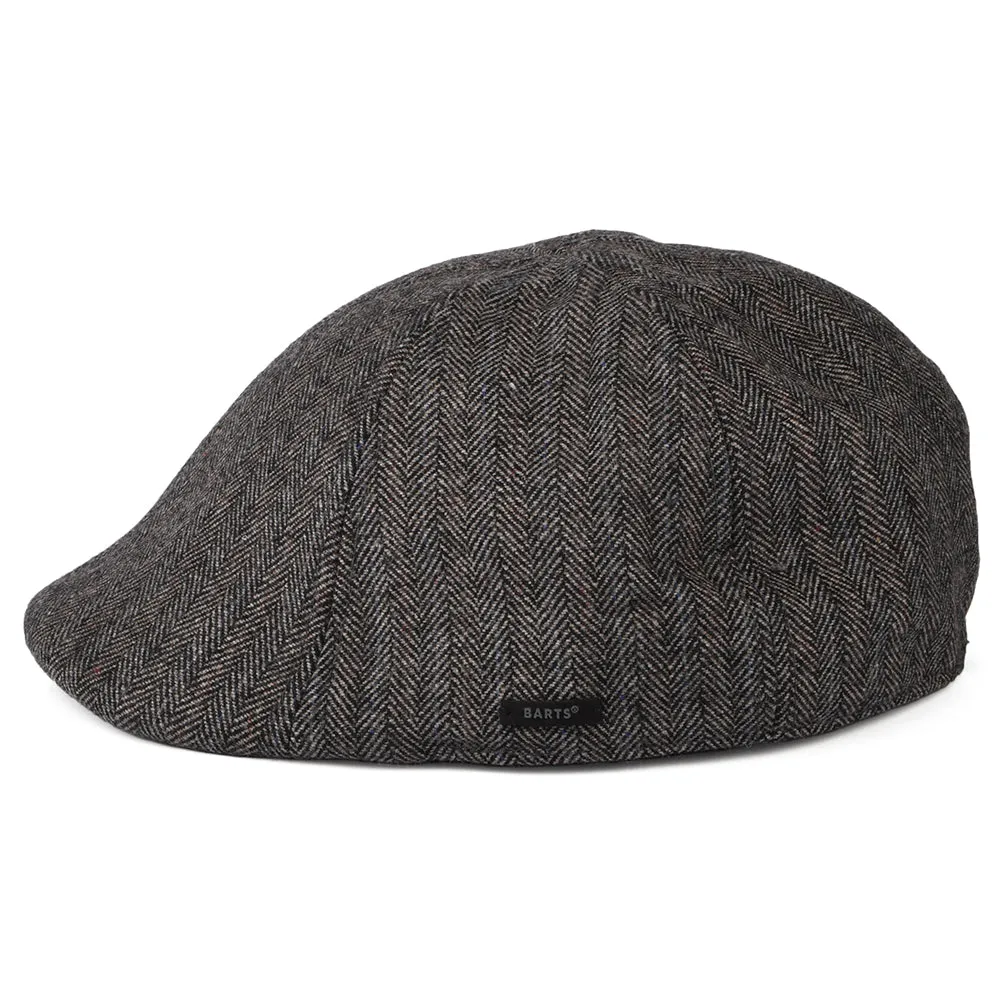 Barts Hats Mr. Mitchell Herringbone Duckbill Flat Cap - Dark Grey
