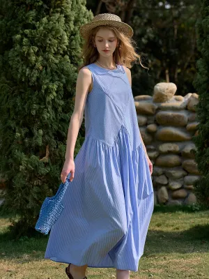 Cassidy Round Neck Stripe Sleeveless Dress