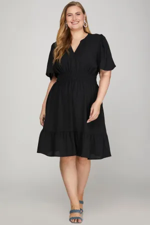 Cruise Line Dress in Black - Plus
