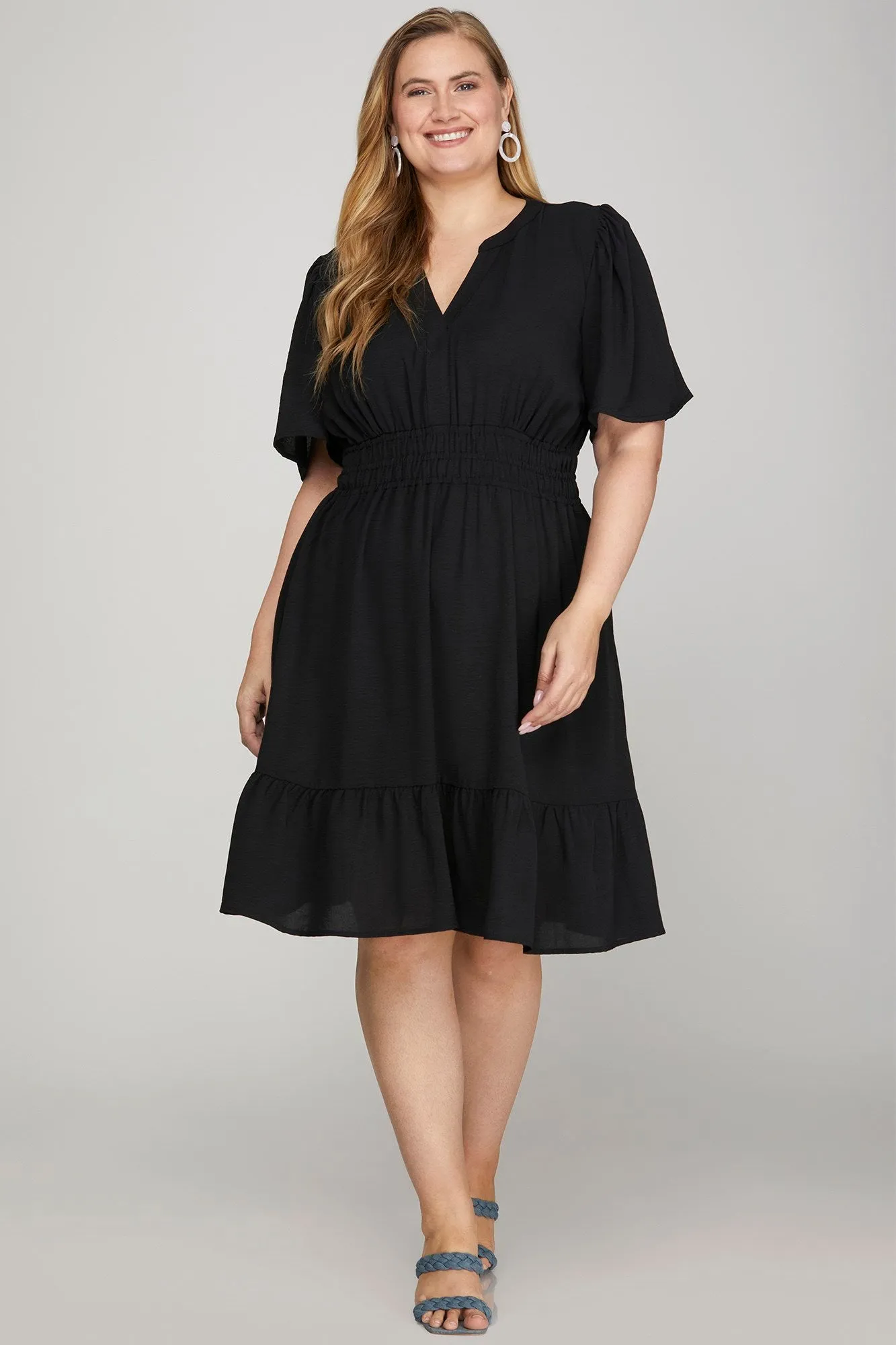 Cruise Line Dress in Black - Plus