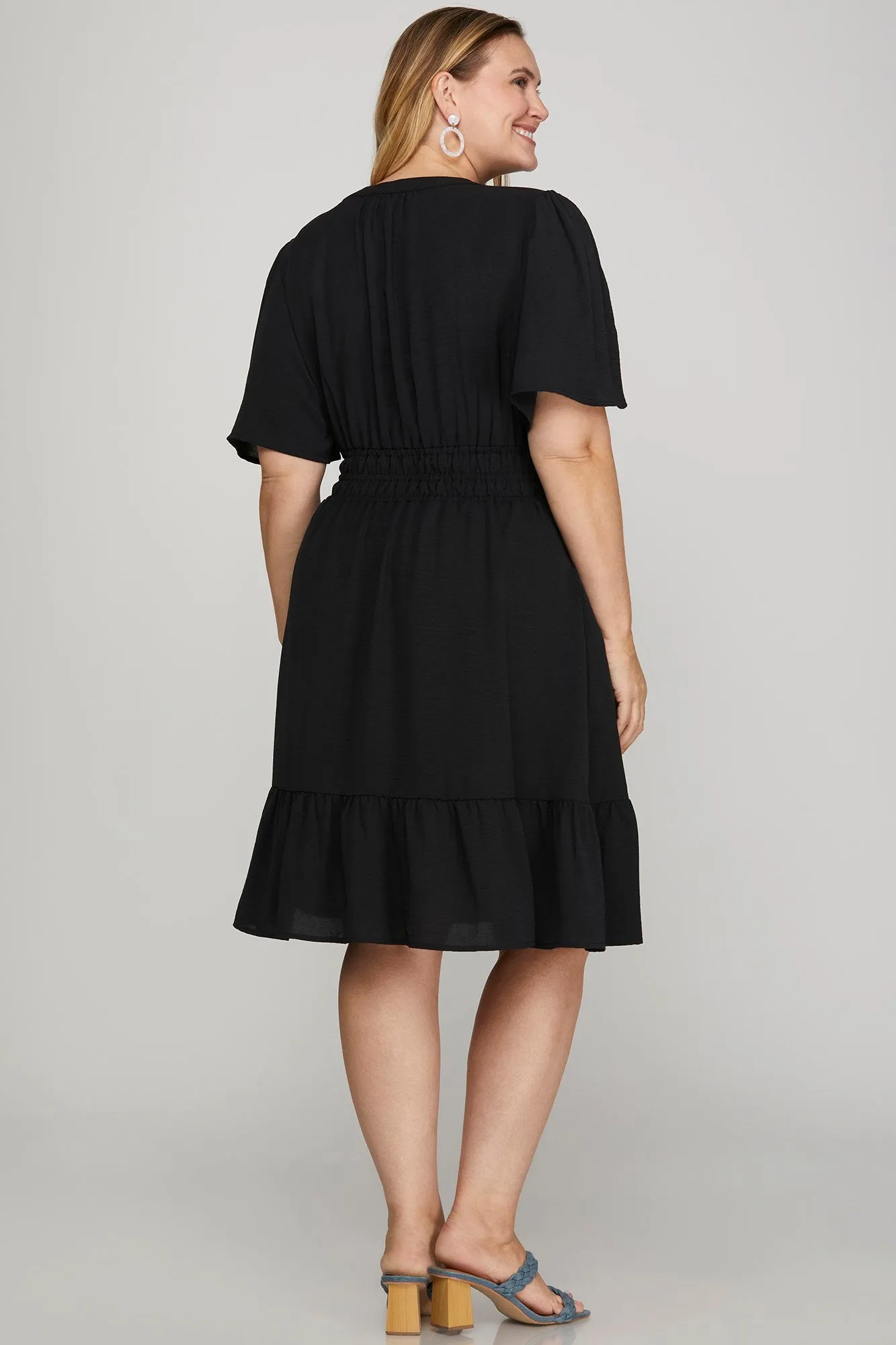 Cruise Line Dress in Black - Plus