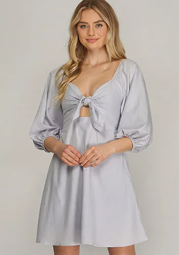 Double Whipped Dress in Light Gray