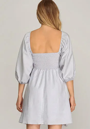 Double Whipped Dress in Light Gray