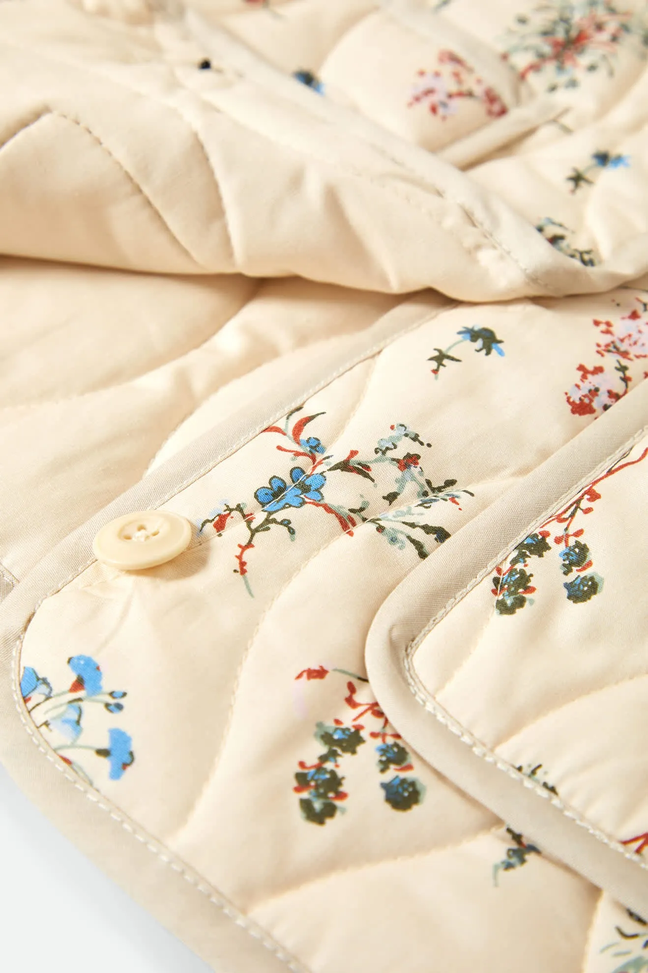 Field Floral Quilted Vest - Whitecap/Hazelnut/Ditsy Floral