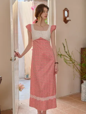 【Final Sale】Cathy Square Neck Heartcore Lace Dress