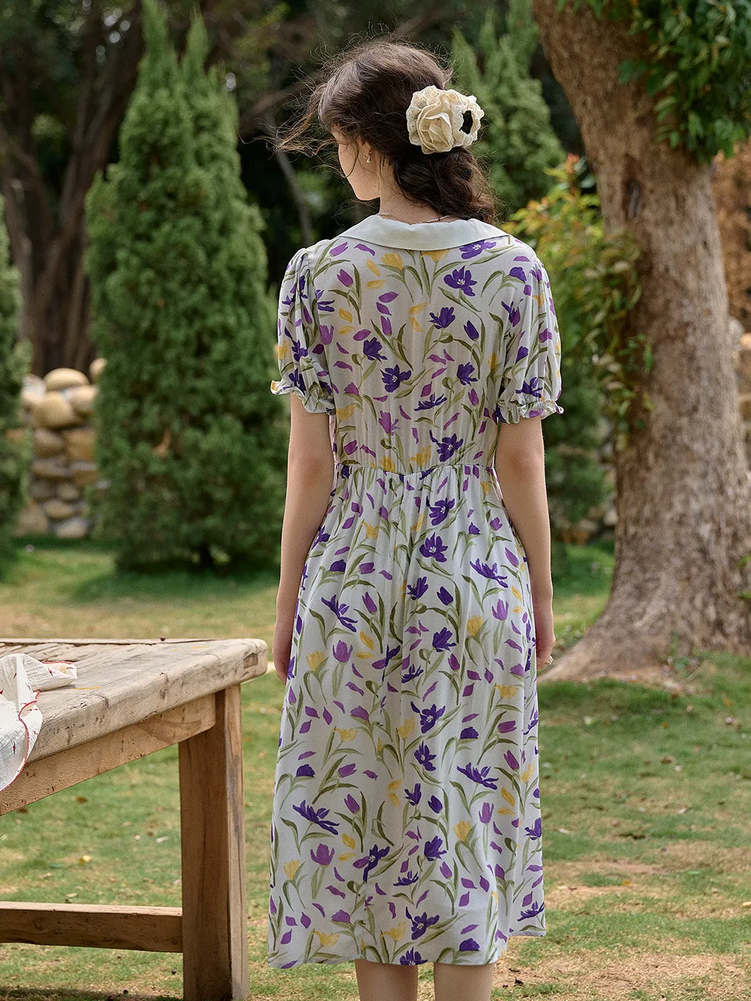 【Final Sale】Esmeralda V-Neck Ruffle Sleeve Dress