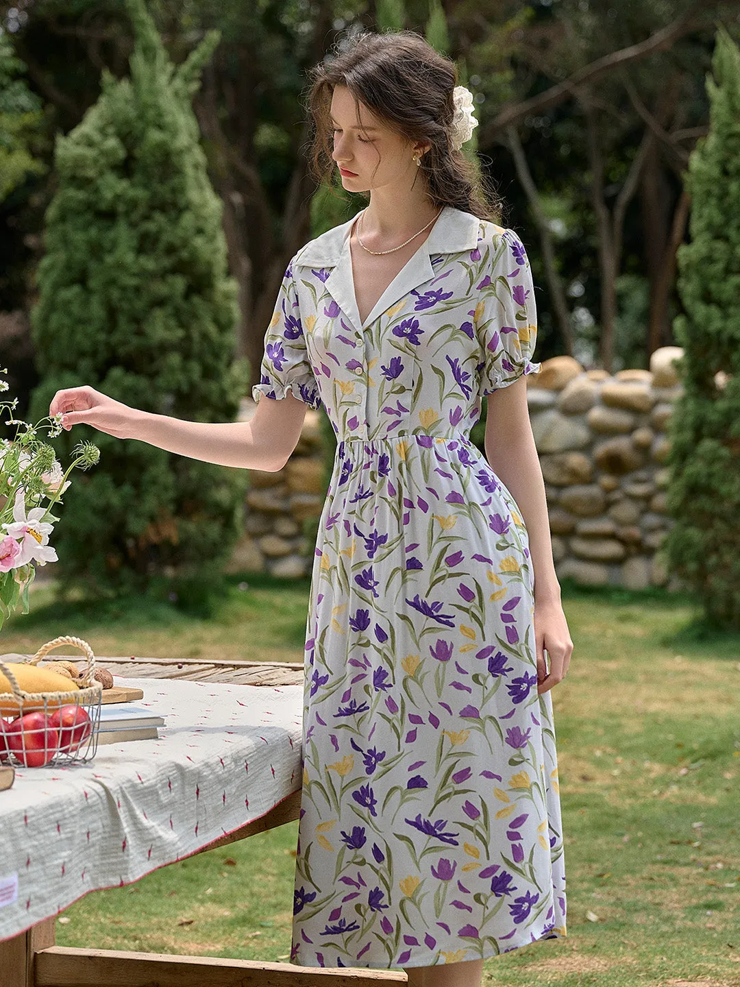 【Final Sale】Esmeralda V-Neck Ruffle Sleeve Dress