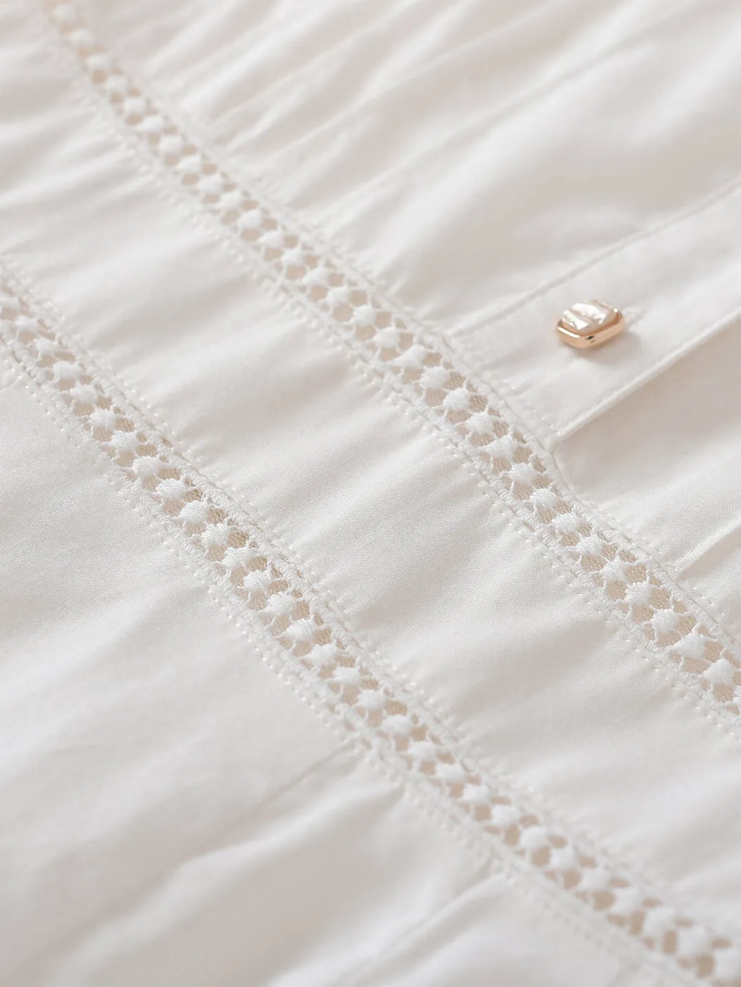 Fiona 100% Cotton White Midi Dress