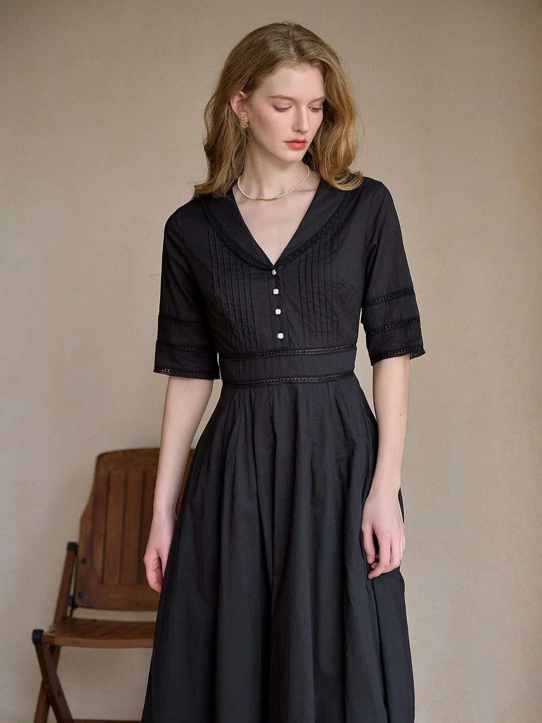 Fiona 100% Cotton White Midi Dress