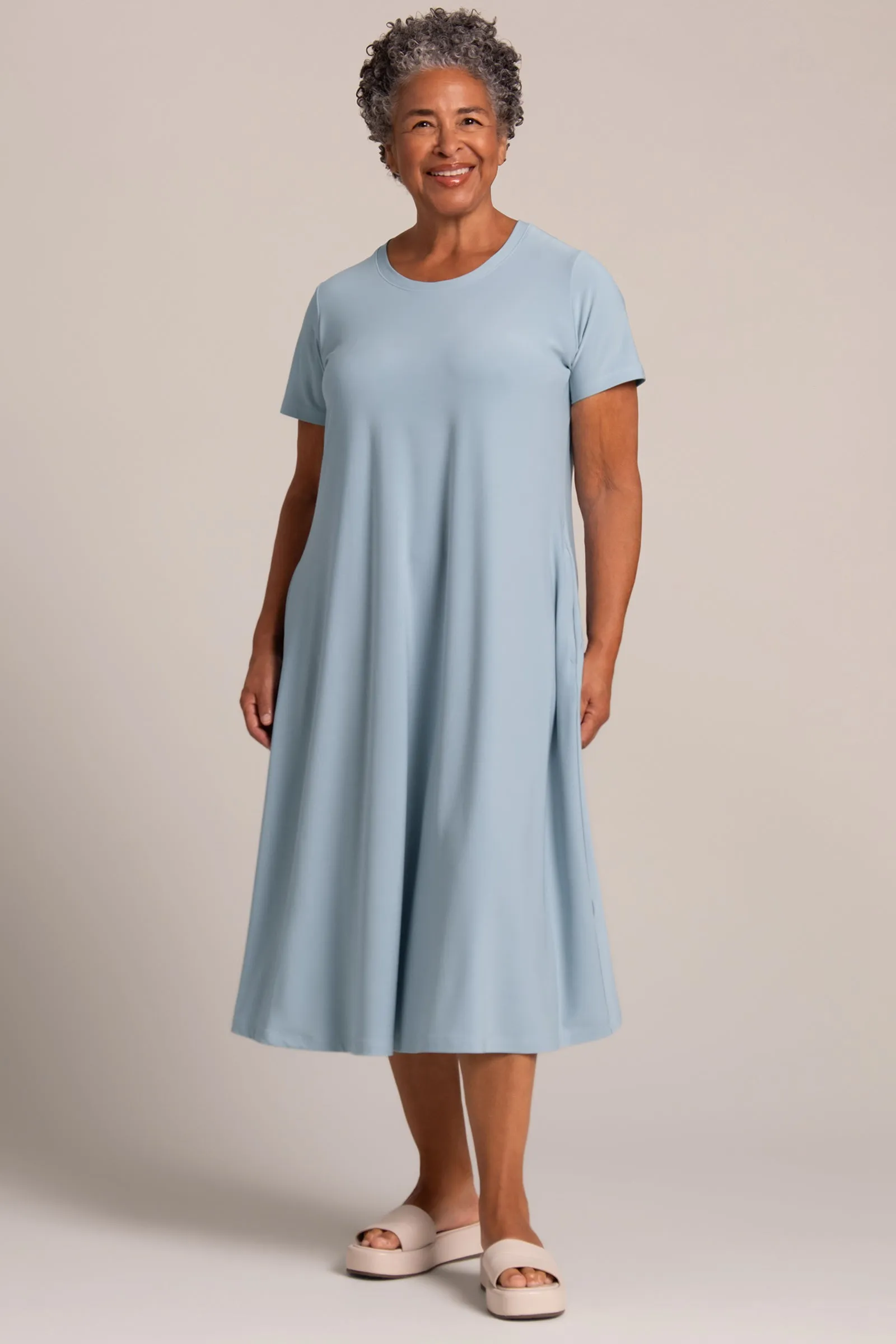 Fit & Flare Dress | Stone Blue