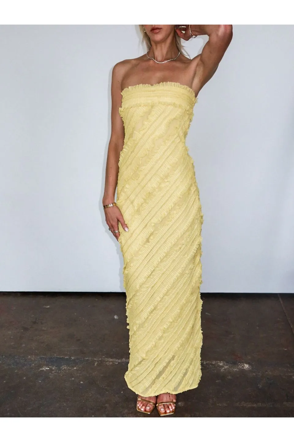 Golden Hour Ruffled Maxi Dress