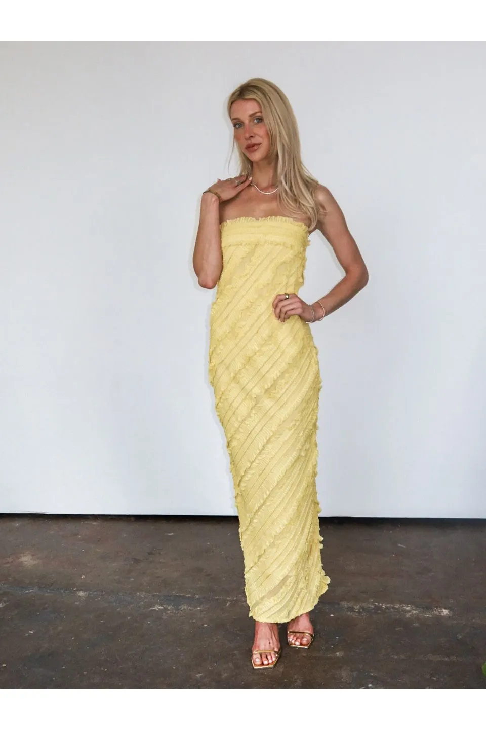 Golden Hour Ruffled Maxi Dress