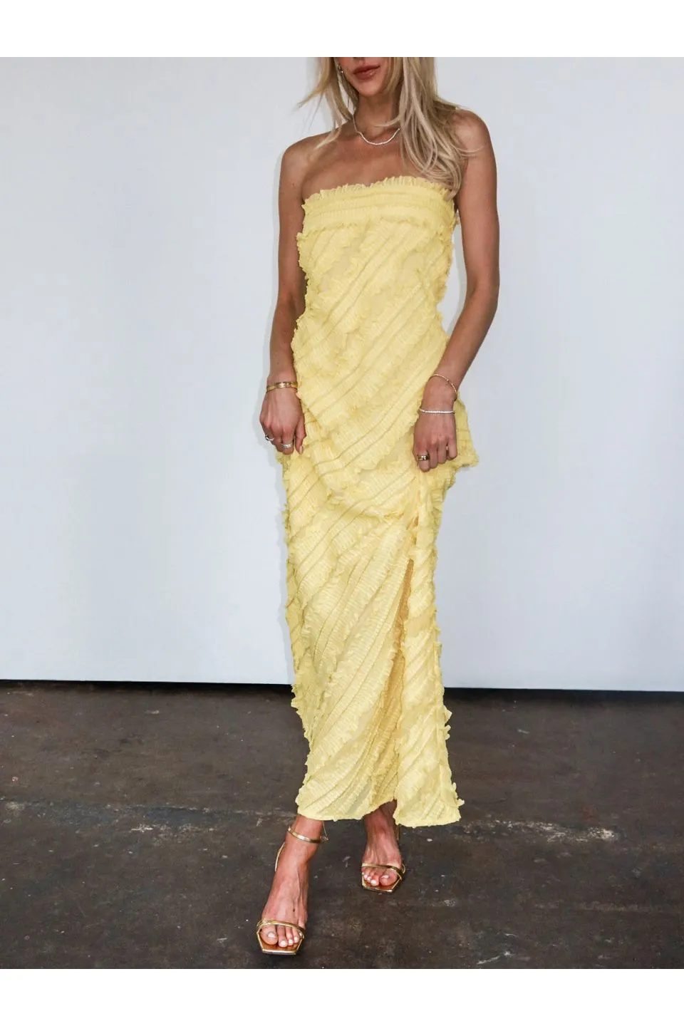 Golden Hour Ruffled Maxi Dress