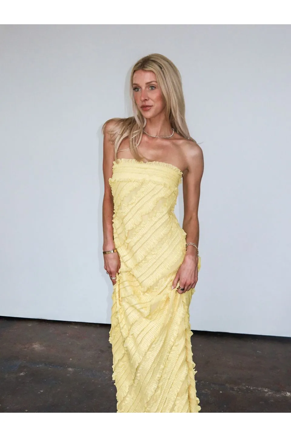 Golden Hour Ruffled Maxi Dress