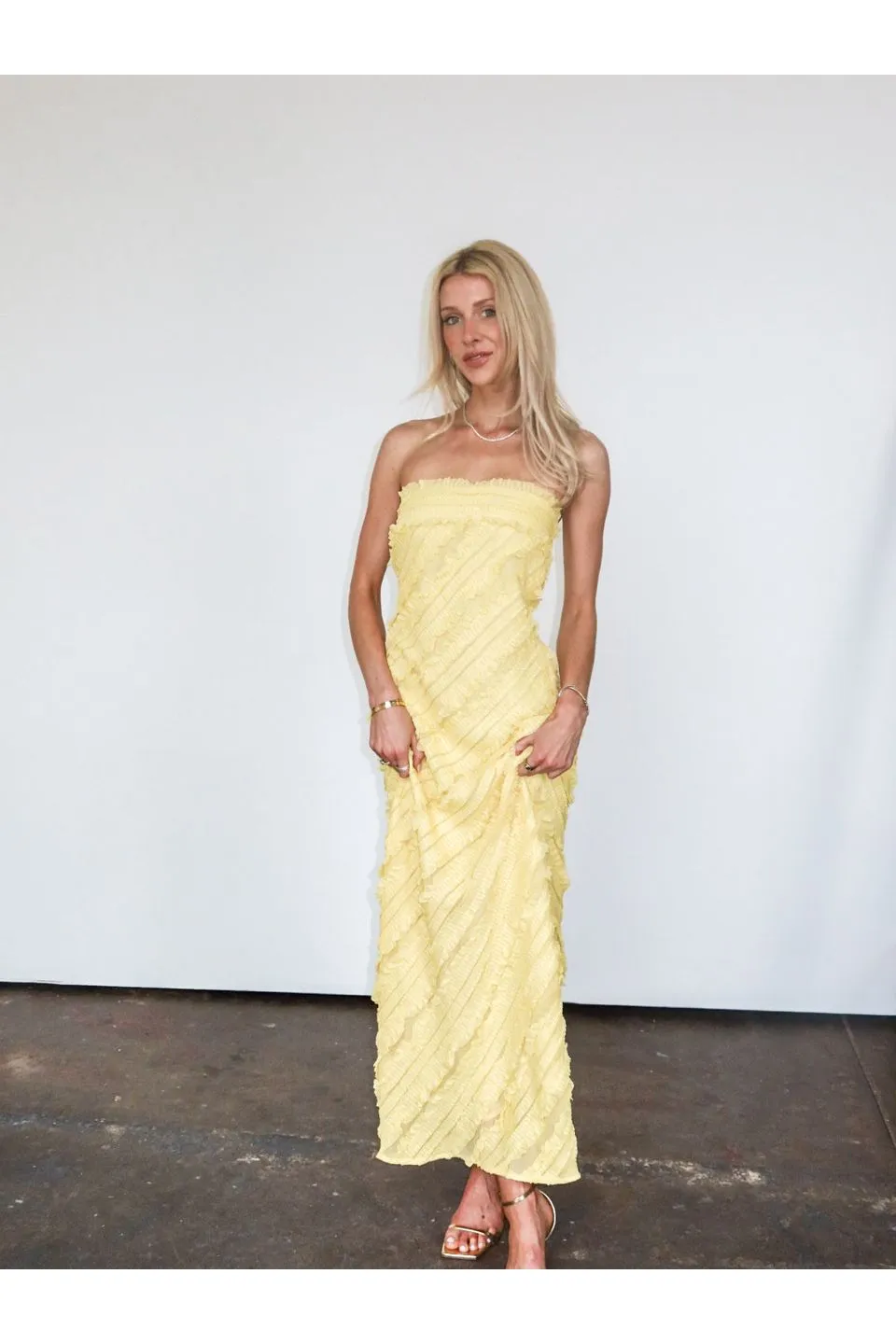 Golden Hour Ruffled Maxi Dress