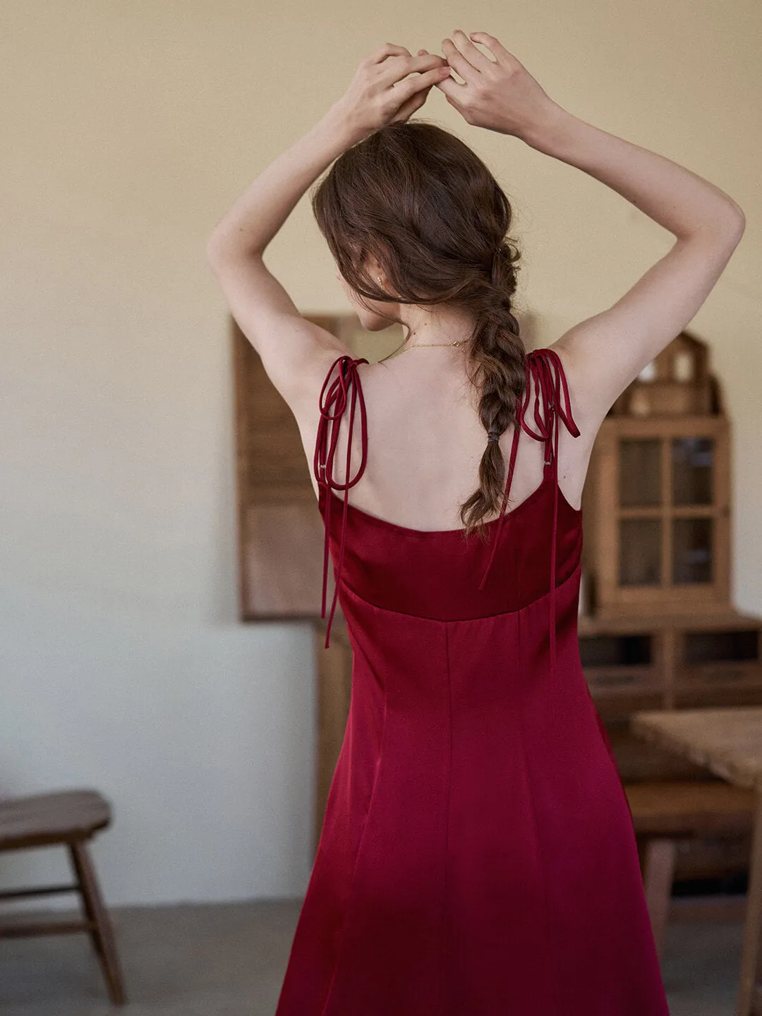 Jennifer Ruffled V-neck Slip Dress