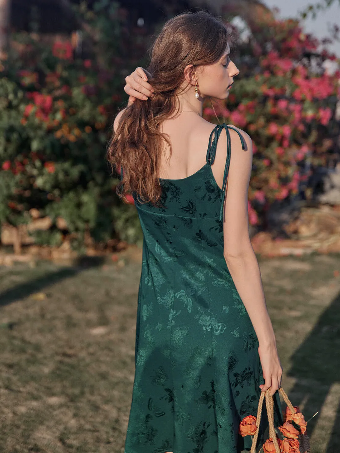Jennifer Ruffled V-neck Slip Dress