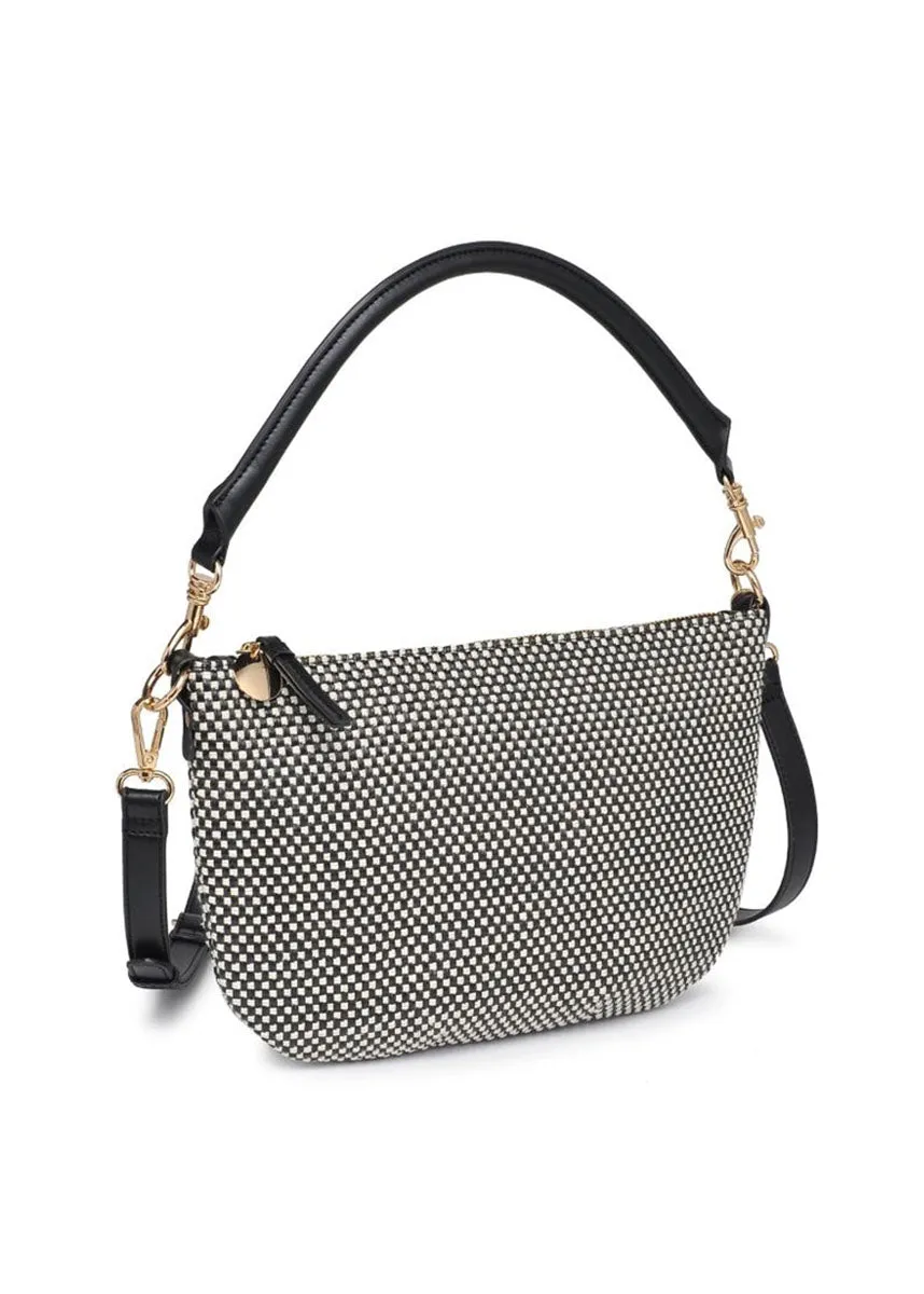 Jordan Woven Crossbody - Black & Ivory