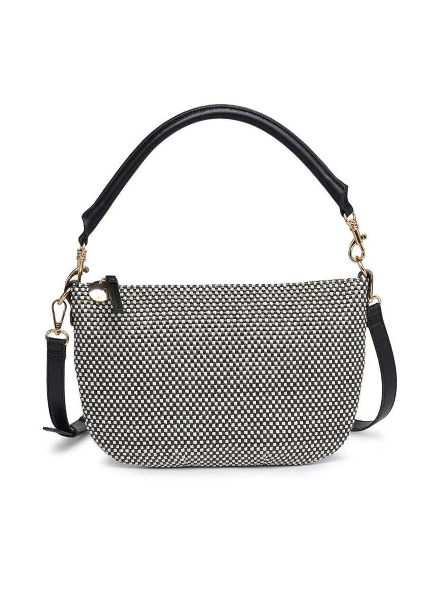 Jordan Woven Crossbody - Black & Ivory