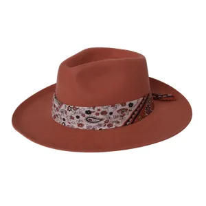Kooringal Goulburn Wide Brim Fedora - Terracotta