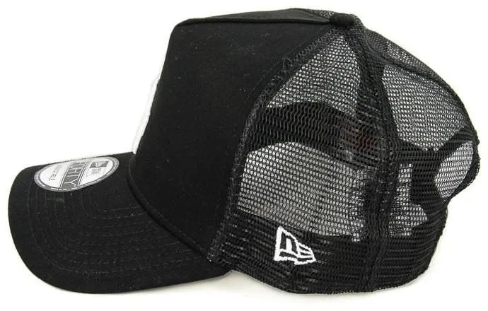 New Era Chicago Bulls 9FORTY A Frame Trucker Cap - Black/Black