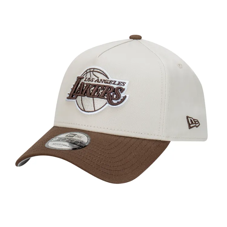 New Era Los Angeles Lakers 9FORTY A Frame Cap -  Vintage Stone/Walnut