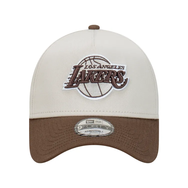 New Era Los Angeles Lakers 9FORTY A Frame Cap -  Vintage Stone/Walnut