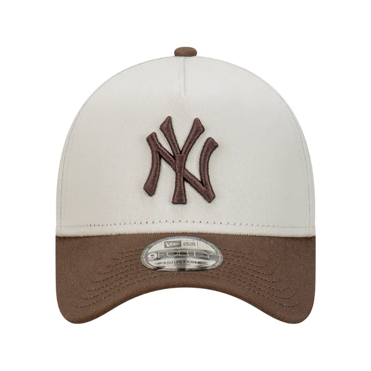 New Era New York Yankees 9FORTY A Frame - Vintage Stone/Walnut