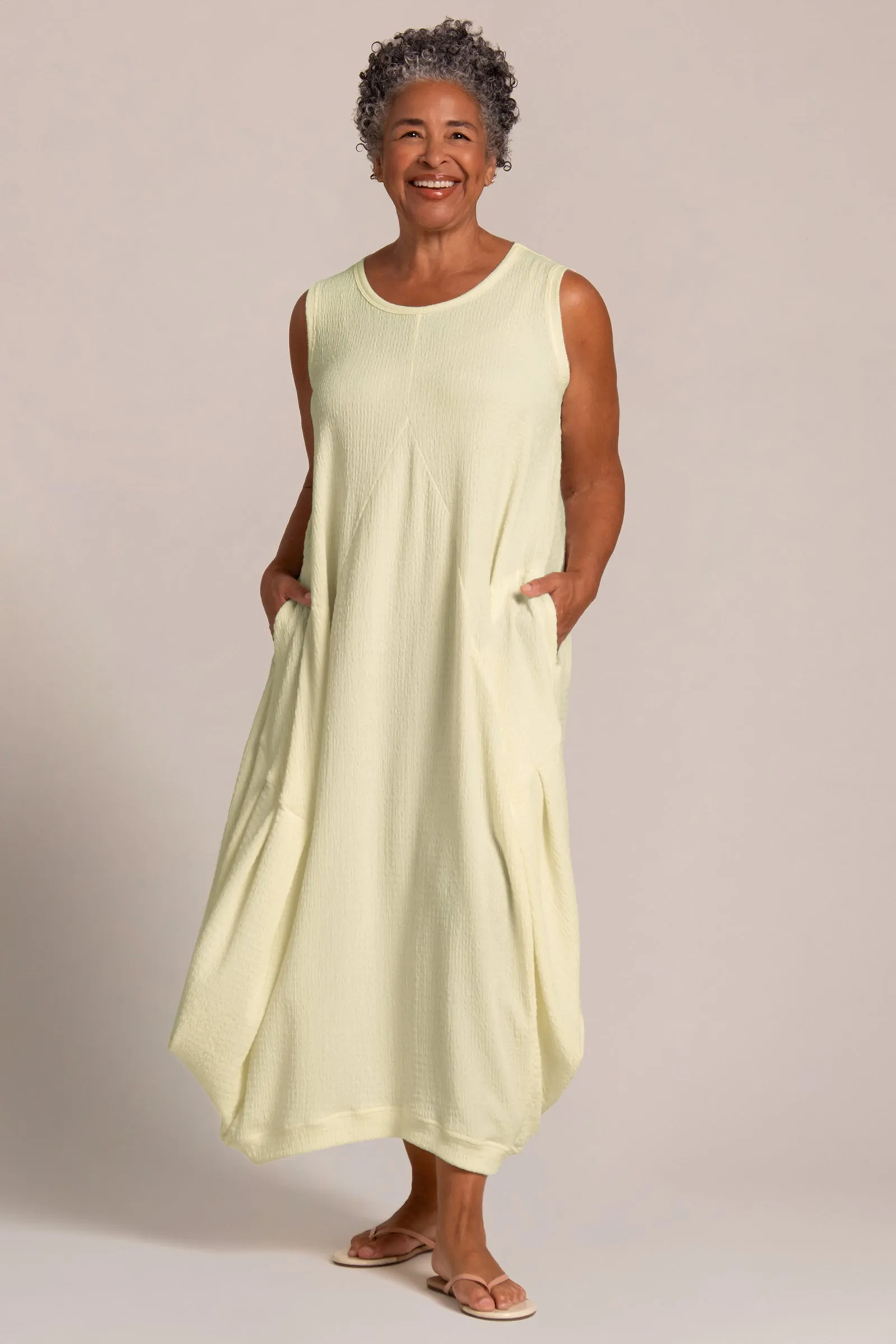 Popcorn Waffle Dress | Lemon Chiffon