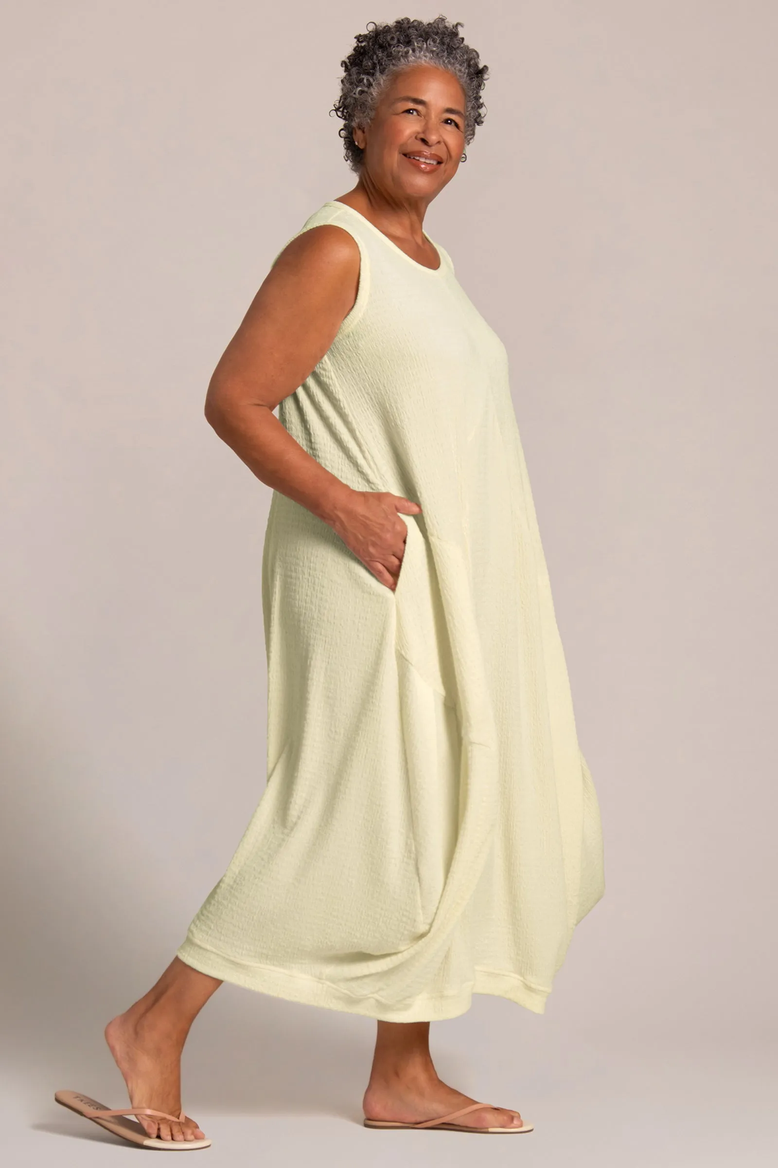Popcorn Waffle Dress | Lemon Chiffon