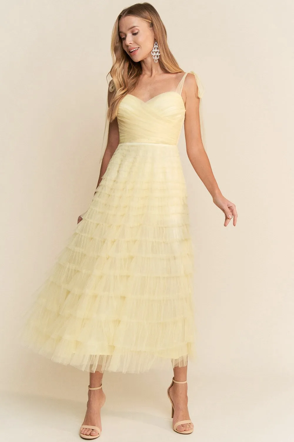 PRE-ORDER: Grace Tulle Dress Light Yellow