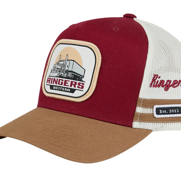 Ringers Western Big Rig Trucker Cap - Burgundy/Clay