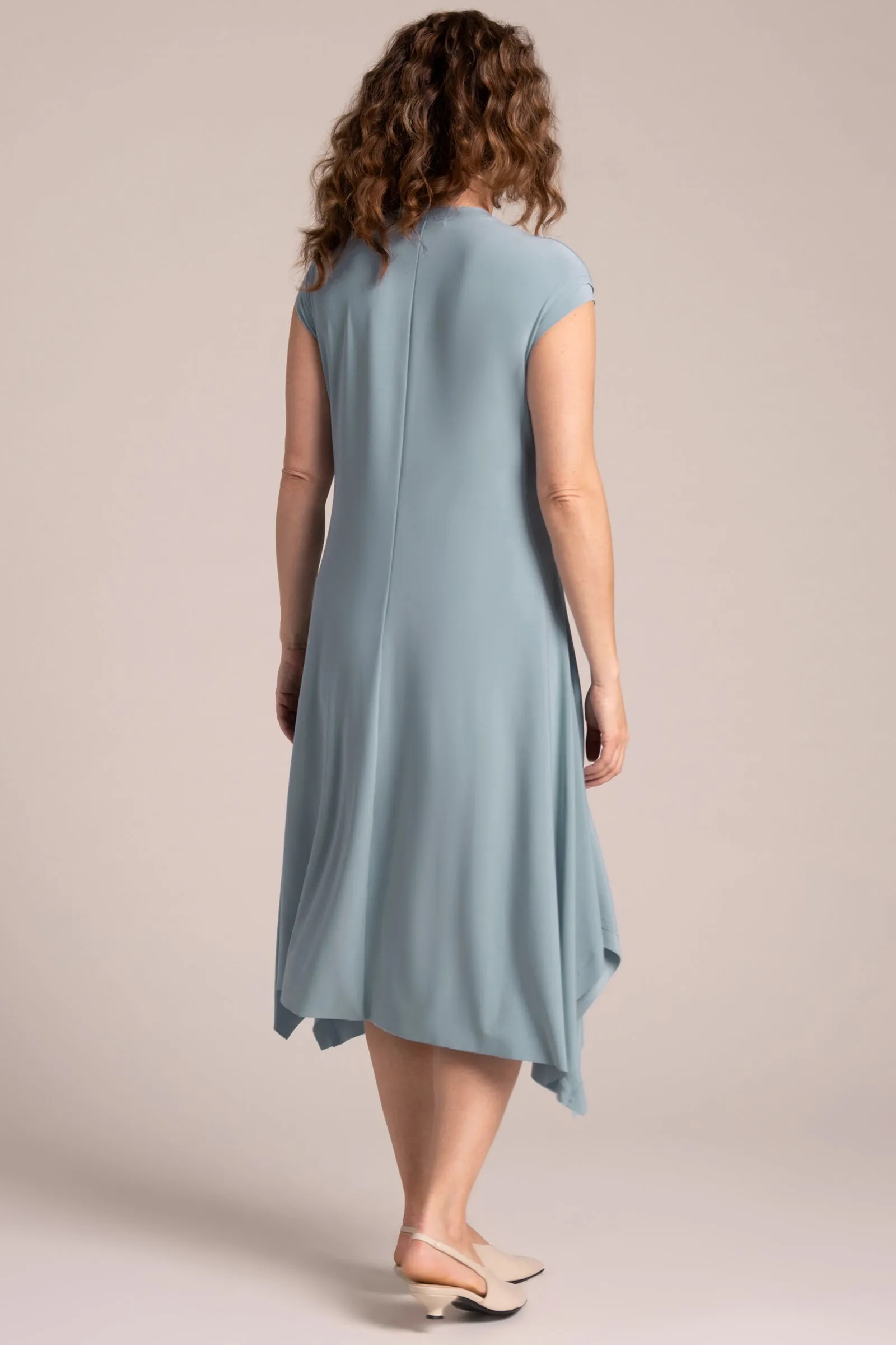 Splice V-Neck Dress | Stone Blue