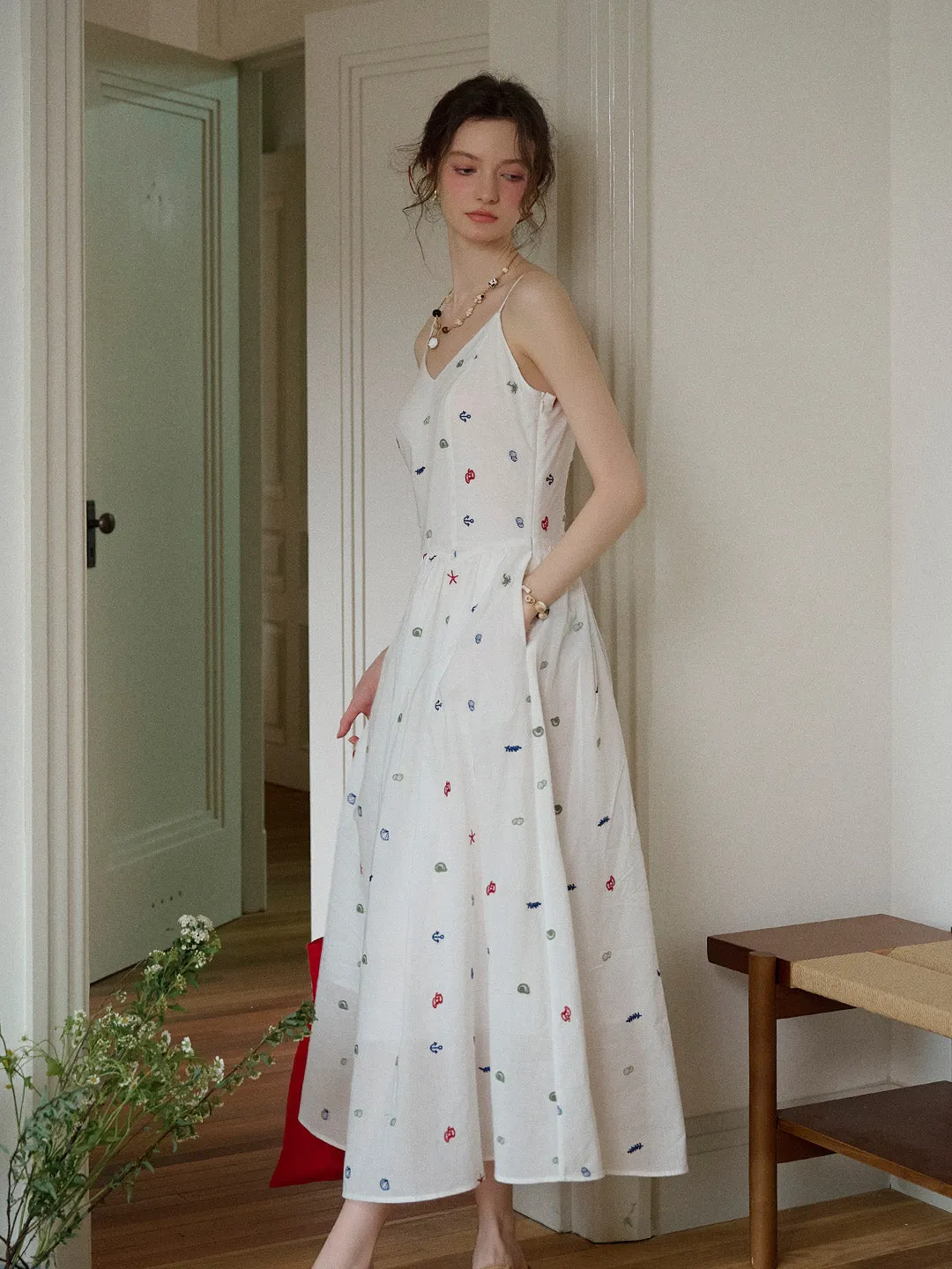 Zelda Suspender Embroidery 100% Cotton Dress